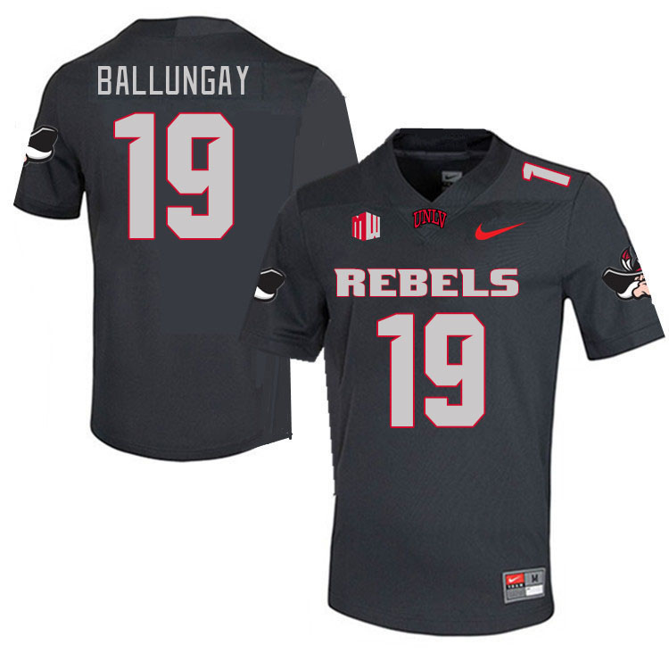 Men-Youth #19 Kaleo Ballungay UNLV Rebels 2023 College Football Jerseys Stitched-Charcoal